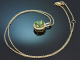 Edler Peridot Diamant Anh&auml;nger mit Kette aus Gold 585