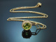 Edler Peridot Diamant Anh&auml;nger mit Kette aus Gold 585