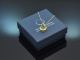 Edler Peridot Diamant Anh&auml;nger mit Kette aus Gold 585