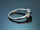 Fine Blue! Sch&ouml;ner Aquamarin Ring mit Diamanten aus Wei&szlig;gold 585