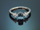 Fine Blue! Sch&ouml;ner Aquamarin Ring mit Diamanten aus Wei&szlig;gold 585