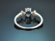 Fine Blue! Sch&ouml;ner Aquamarin Ring mit Diamanten aus Wei&szlig;gold 585