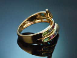 Wundervoller Schlangen Ring mit Aquamarin Turmalin Topas...