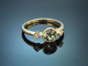 Feiner Ring mit gr&uuml;nem Turmalin und Diamanten aus Gold 585