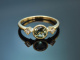 Feiner Ring mit gr&uuml;nem Turmalin und Diamanten aus Gold 585