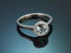 Delicate aquamarine ring with diamonds in 585 white gold