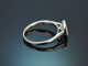 Delicate aquamarine ring with diamonds in 585 white gold