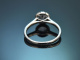 Delicate aquamarine ring with diamonds in 585 white gold
