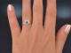 Delicate aquamarine ring with diamonds in 585 white gold