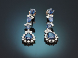 Classy Blue! Elegante Saphir Ohrringe mit Diamanten aus...