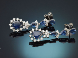 Classy Blue! Elegante Saphir Ohrringe mit Diamanten aus...