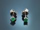 Classy Green! Wandelbare Smaragd Ohrringe mit Diamanten aus Wei&szlig;gold 750