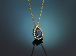 Zartes klassisches Saphir Collier mit Diamanten aus Gold 750