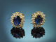 Classy Blue! Feine Saphir Diamant Ohrringe aus Gold 750