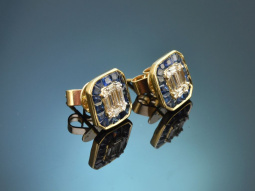 Hochwertige edle Diamant Saphir Ohrringe aus Gold 750