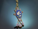 Italy around 1870! Delicate micro mosaic pendant with 333 gold chain and gold-plated silver