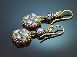 Italien um 1920! Wundervolle Mikromosaik Ohrringe aus...