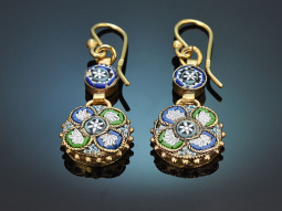 Italien um 1920! Wundervolle Mikromosaik Ohrringe aus...