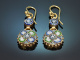 Italien um 1920! Wundervolle Mikromosaik Ohrringe aus Gold 333 und vergoldetem Tombak