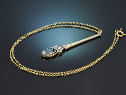 Around 1915! Beautiful aquamarine diamond pendant with...