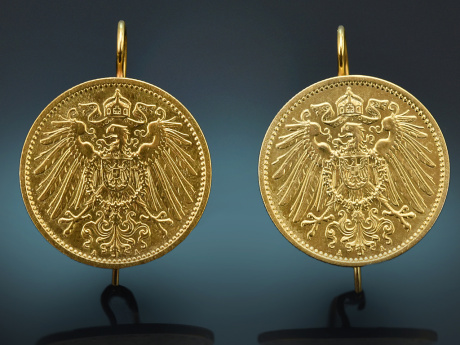 H&uuml;bsche Trachten M&uuml;nz Ohrringe aus vergoldetem Silber