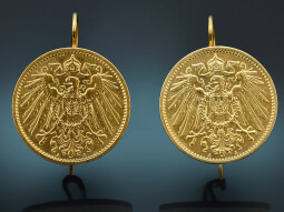 H&uuml;bsche Trachten M&uuml;nz Ohrringe aus vergoldetem...