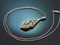 S&uuml;ddeutsch um 1910! Aquamarin Diamant Anh&auml;nger...