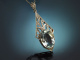 S&uuml;ddeutsch um 1910! Aquamarin Diamant Anh&auml;nger mit Kette aus Gold 585 und Platin