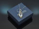 S&uuml;ddeutsch um 1910! Aquamarin Diamant Anh&auml;nger mit Kette aus Gold 585 und Platin