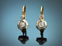 Wien um 1910! Schlichte Diamant Dormeuse Ohrringe aus...