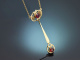 &Ouml;sterreich um 1910! Lavali&egrave;re Collier mit Rhodolithen aus Gold 585