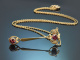 &Ouml;sterreich um 1910! Lavali&egrave;re Collier mit Rhodolithen aus Gold 585