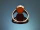 Vienna circa 1930! Beautiful simple carnelian signet ring in 585 rose gold