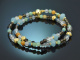 Sand and Sea! Fancy Armband aus Aquamarin Achat Rauchquarz Chrysopras und vergoldetem Silber
