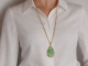 Aus unserer Werkstatt! Jadeit Anh&auml;nger mit langer Erbskette aus vergoldetem Silber 925