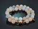 Aus unserer Werkstatt! Aquamarin und Morganit Armband mit Silber 925 ros&eacute;vergoldet