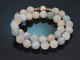 Aus unserer Werkstatt! Aquamarin und Morganit Armband mit Silber 925 ros&eacute;vergoldet