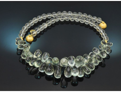 Dewdrops! Besondere Kette aus Prasiolith Tropfen Silber...