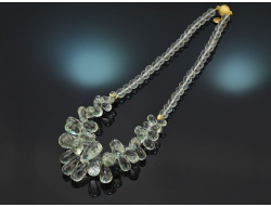 Dewdrops! Besondere Kette aus Prasiolith Tropfen Silber...
