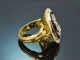 M&uuml;nchen um 1960! Schwerer handgearbeiteter K&ouml;nig Ludwig Ring mit Diamanten aus Gold 750