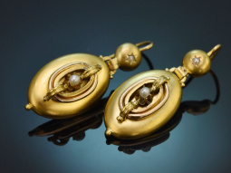 Wien um 1880! Seltene Sp&auml;tbiedermeier Ohrringe mit...