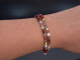Velvet Gold! Gemstone bracelet made from red and grey agate, garnet and gold-plated 925 silver