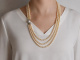 Around 1960! A exquisite 3-strand long Akoya pearl necklace in a gradient of 585 gold