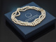 Frankreich um 1880 und 1960! Edle 3reihige Akoya Perlenkette mit 2,7 ct Diamanten Gold 750