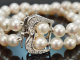 Italien um 1965! Edles 2 reihiges G&uuml;rtel Armband aus Akoya Perlen mit Diamanten Wei&szlig;gold 750