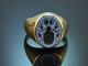 Um 1960! Sch&ouml;ner Herren Siegel Ring mit Wappengravur aus Gold 585