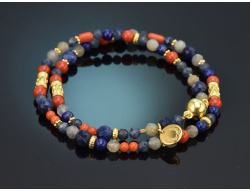 Ancient Chic! Fancy Armband Koralle Lapislazuli...