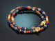 Ancient Chic! Fancy Armband Koralle Lapislazuli Labradorit Iolith und Silber 925 vergoldet