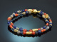 Ancient Chic! Fancy Armband Koralle Lapislazuli Labradorit Iolith und Silber 925 vergoldet