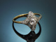 Um 1915! Feiner Art Deco Altschliffdiamant Ring aus Gold 585 und Platin